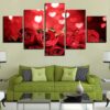 Rose Red Love - Nature 5 Panel Canvas Art Wall Decor