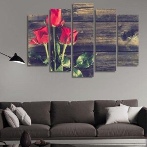 Rose - Nature 5 Panel Canvas Art Wall Decor