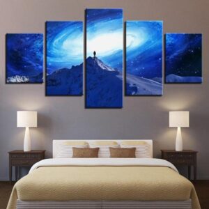 Rotate Milky Way Starry Sky Universe - Nature 5 Panel Canvas Art Wall Decor