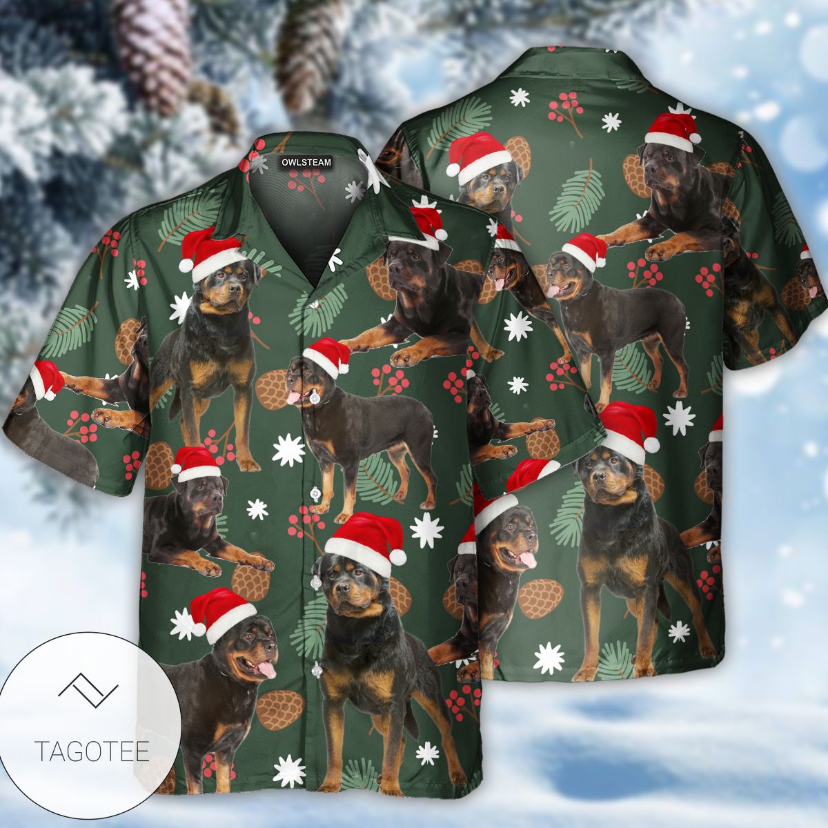 Rottweiler Dog Merry Christmas Hawaiian Shirt Tagotee Rottweiler Dog Merry Christmas Hawaiian Shirt Tagotee