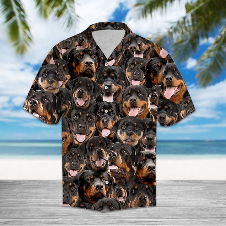 Rottweiler Hawaiian Shirt Summer Button Up Rottweiler Hawaiian Shirt Summer Button Up