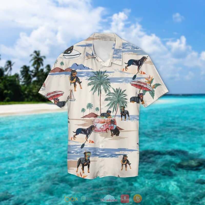 Rottweiler Summer Beach Hawaiian Shirt Rottweiler Summer Beach Hawaiian Shirt