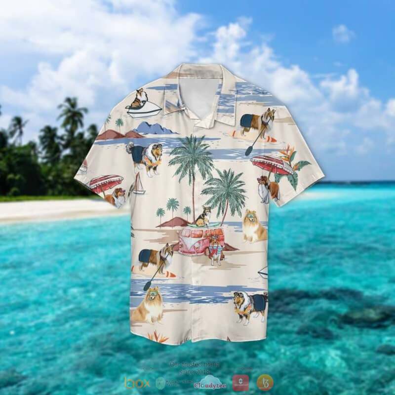 Rough Collie Summer Beach Hawaiian Shirt Rough Collie Summer Beach Hawaiian Shirt