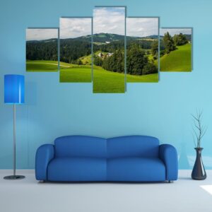 Rovte Village In Slovenia 1 - Nature 5 Panel Canvas Art Wall Decor