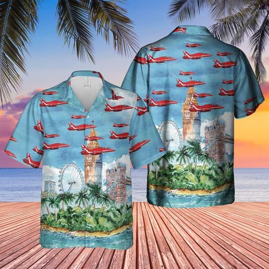 Royal Air Force Red Arrows Hawaiian Shirt Royal Air Force Red Arrows Hawaiian Shirt