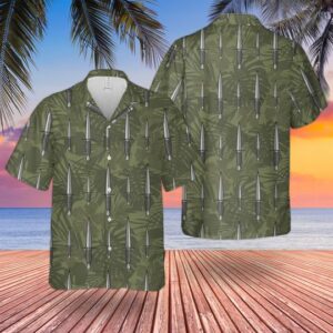Royal Marines Commando Dagger Military Green Hawaiian Shirt