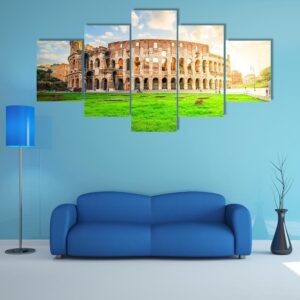 Ruins Of Antique Colosseum - Nature 5 Panel Canvas Art Wall Decor