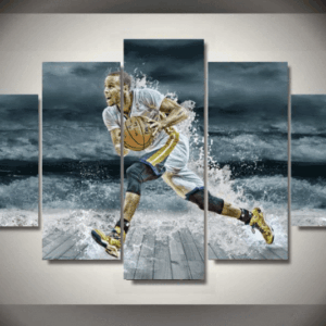 Run For Success - Stephen Curry - Sport And Famous Person 5 Panel Canvas Art Wall Decor