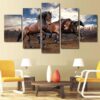 Running Horses In The Wild - Anime 5 Panel Canvas Art Wall Decor