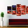 Rusted Flag - Abstract 5 Panel Canvas Art Wall Decor
