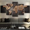 Rustic World - Abstract 5 Panel Canvas Art Wall Decor