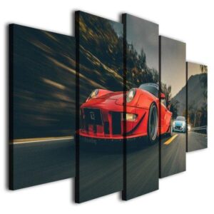 Rwb Porsche 911 Sport Racing Car - Automative 5 Panel Canvas Art Wall Decor