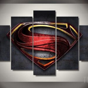 S-Man - Symbol - Movie 5 Panel Canvas Art Wall Decor
