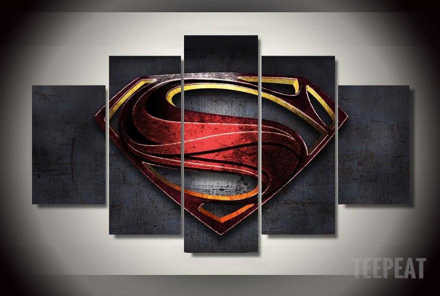 S-Man - Symbol - Movie 5 Panel Canvas Art Wall Decor S-Man - Symbol - Movie 5 Panel Canvas Art Wall Decor