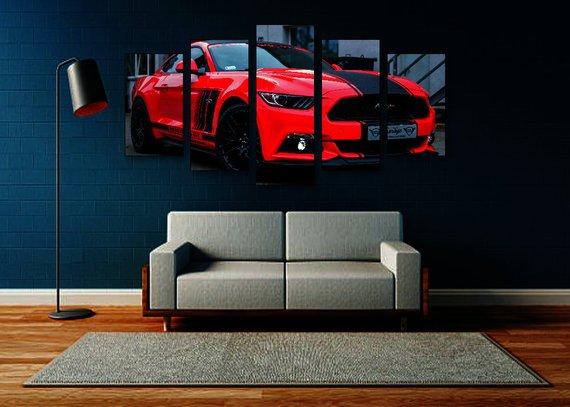 S550 Mustang - Automative 5 Panel Canvas Art Wall Decor S550 Mustang - Automative 5 Panel Canvas Art Wall Decor