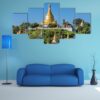 Sagaing Hills And Temples Near Mandalay - Religion 5 Panel Canvas Art Wall Decor