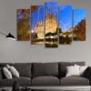 Sagrada Familia In Barcelona - Nature 5 Panel Canvas Art Wall Decor