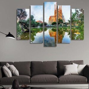 Sagrada Familia - Nature 5 Panel Canvas Art Wall Decor