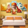 Sai Baba - Artistic Painting - Limited Edition - Religion 5 Panel Canvas Art Wall Decor