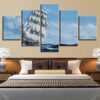 Sail Boat 10 - Space 5 Panel Canvas Art Wall Decor
