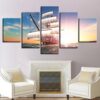 Sailboat At Sea Sail Boat Sailing Away - Autoimative 5 Panel Canvas Art Wall Decor