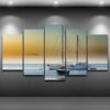 Sailboat Ocaean Sea - Nature 5 Panel Canvas Art Wall Decor