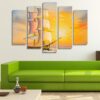 Sailing Boat - Space 5 Panel Canvas Art Wall Decor