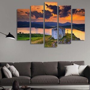 Saint Joan Letni Chapel - Nature 5 Panel Canvas Art Wall Decor