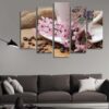 Sakura Flower - Nature 5 Panel Canvas Art Wall Decor