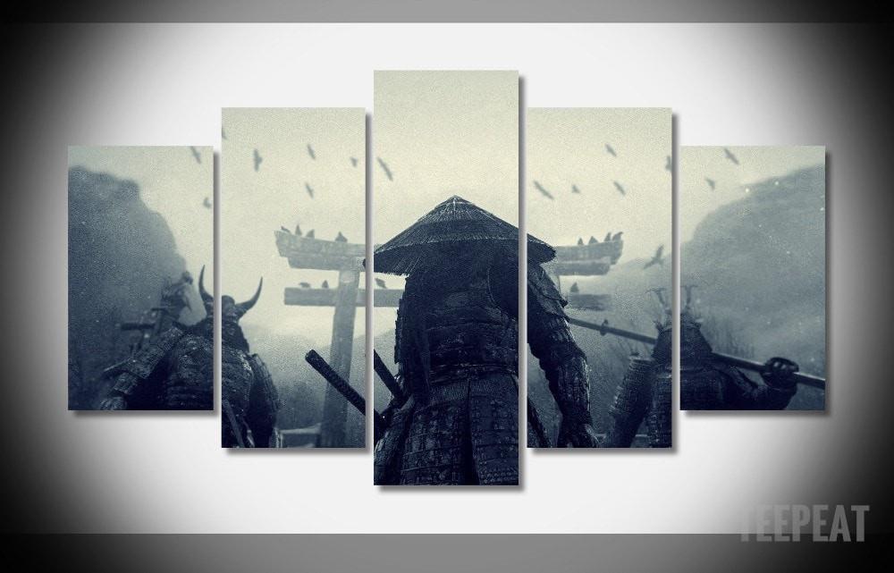 Samurai - Movie 5 Panel Canvas Art Wall Decor Samurai - Movie 5 Panel Canvas Art Wall Decor