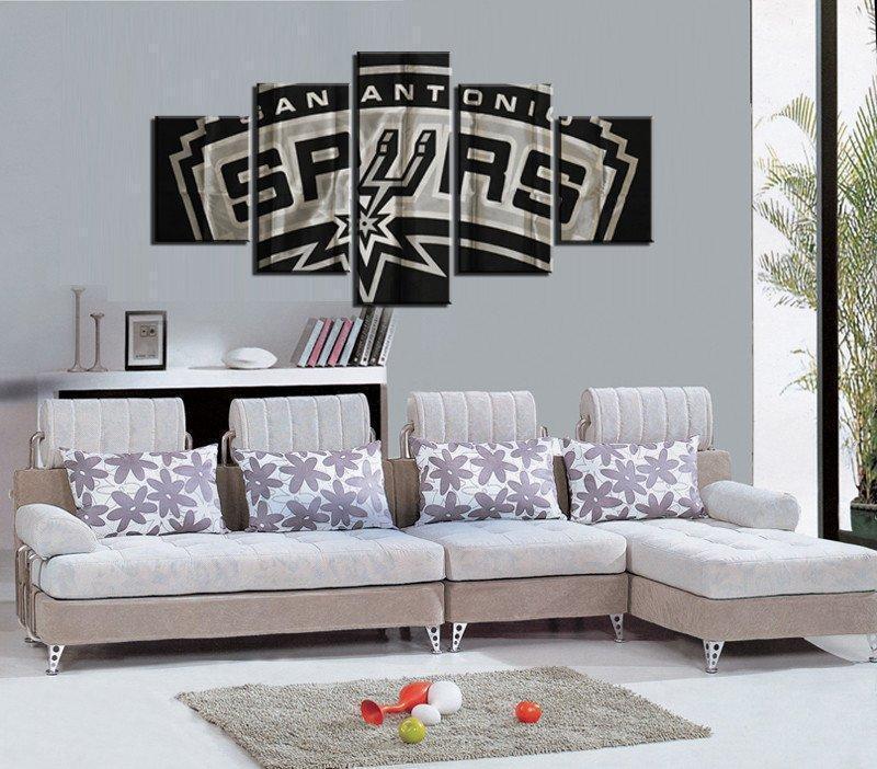 San Antonio Spurs NBA Basketball - 5 Panel Canvas Art Wall Decor San Antonio Spurs NBA Basketball - 5 Panel Canvas Art Wall Decor