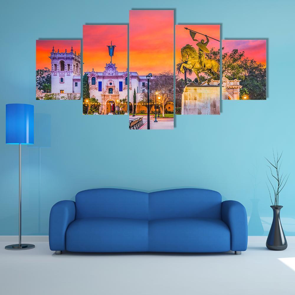 San Diego City In California At Dawn - Nature 5 Panel Canvas Art Wall Decor San Diego City In California At Dawn - Nature 5 Panel Canvas Art Wall Decor