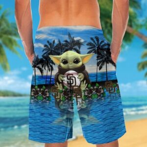 San Diego Padres And Baby Yoda Hawaiian Shirt Short