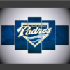 San Diego Padres Logo Baseball - Sport 5 Panel Canvas Art Wall Decor