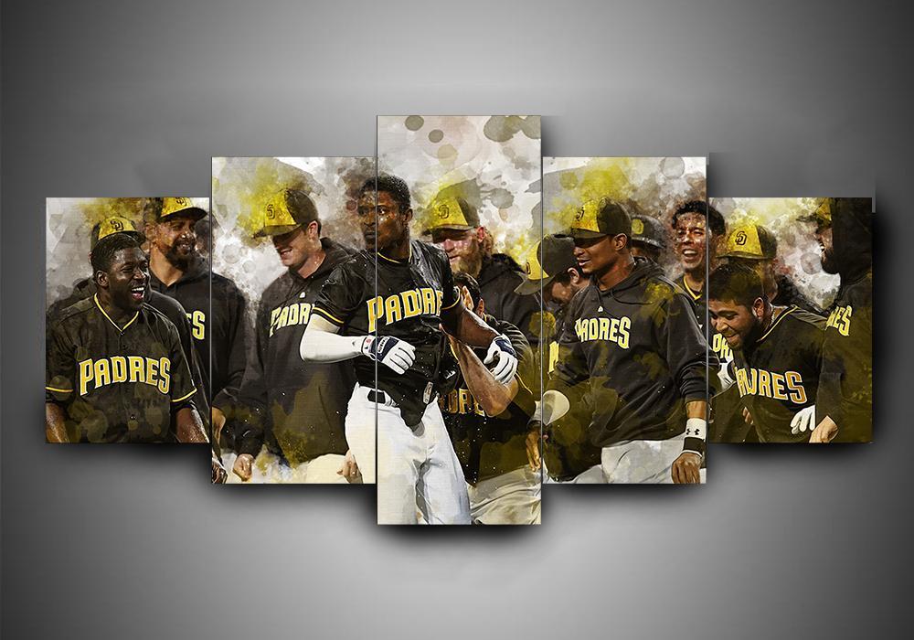 San Diego Padres - Sport 5 Panel Canvas Art Wall Decor San Diego Padres - Sport 5 Panel Canvas Art Wall Decor
