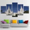 San Diego Temple Church Of Latter Day Saints - Nature 5 Panel Canvas Art Wall Decor