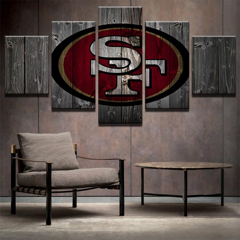 San Francisco 49Ers Barn Wood - Sport 5 Panel Canvas Art Wall Decor San Francisco 49Ers Barn Wood - Sport 5 Panel Canvas Art Wall Decor
