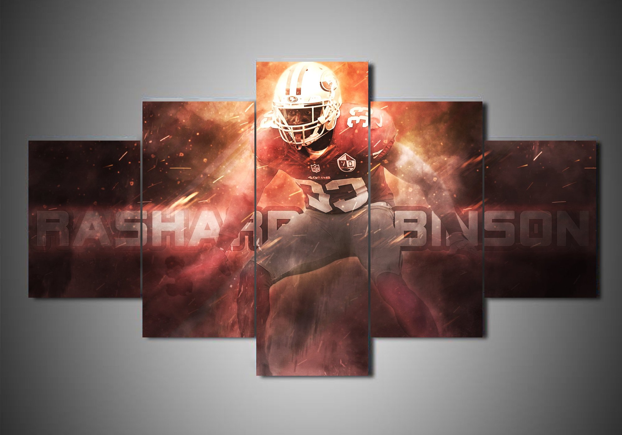 San Francisco 49Ers - Rashard Robinson - Sport 5 Panel Canvas Art Wall Decor San Francisco 49Ers - Rashard Robinson - Sport 5 Panel Canvas Art Wall Decor