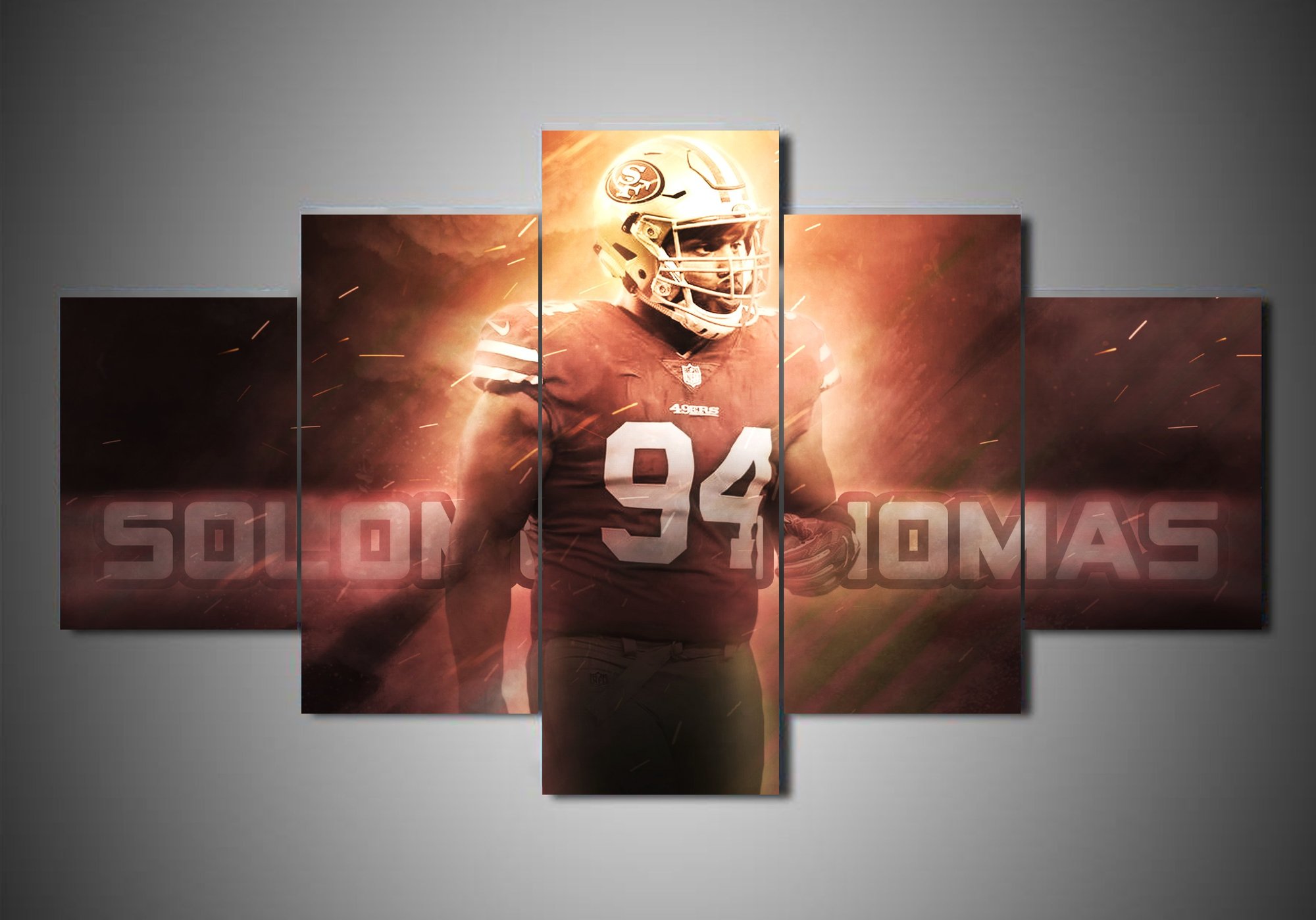 San Francisco 49Ers - Solomon Thomas - Sport 5 Panel Canvas Art Wall Decor San Francisco 49Ers - Solomon Thomas - Sport 5 Panel Canvas Art Wall Decor