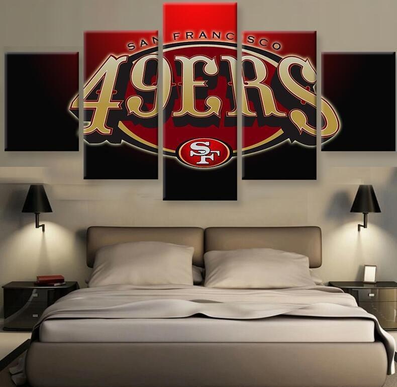 San Francisco 49ers Football Team Football - 5 Panel Canvas Art Wall Decor San Francisco 49ers Football Team Football - 5 Panel Canvas Art Wall Decor