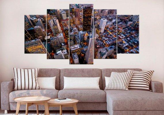 San Francisco Downtown - Nature 5 Panel Canvas Art Wall Decor San Francisco Downtown - Nature 5 Panel Canvas Art Wall Decor