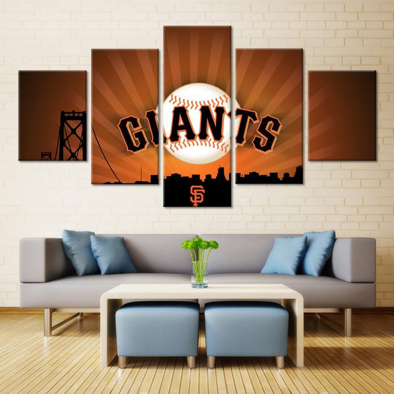 San Francisco Giants Baseball Team - Sport 5 Panel Canvas Art Wall Decor San Francisco Giants Baseball Team - Sport 5 Panel Canvas Art Wall Decor