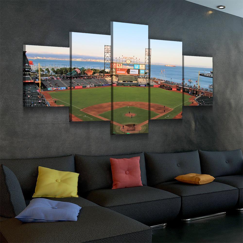 San Francisco Giants Stadium Baseball - 5 Panel Canvas Art Wall Decor San Francisco Giants Stadium Baseball - 5 Panel Canvas Art Wall Decor