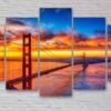 San Francisco Golden Gate Bridge Nature - 5 Panel Canvas Art Wall Decor