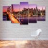 San Francisco Oakland Bay Bridge - Nature 5 Panel Canvas Art Wall Decor