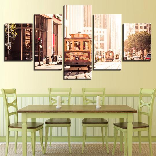 San Francisco Street Car - Automative 5 Panel Canvas Art Wall Decor San Francisco Street Car - Automative 5 Panel Canvas Art Wall Decor