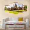 Sand Stone Castle In Thailand - Nature 5 Panel Canvas Art Wall Decor