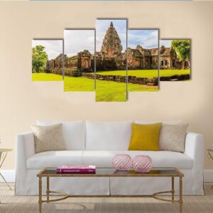 Sand Stone Castle In Thailand - Nature 5 Panel Canvas Art Wall Decor