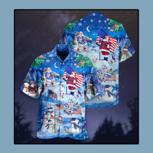 Santa Clause America Merry Xmas Hawaiian Shirt