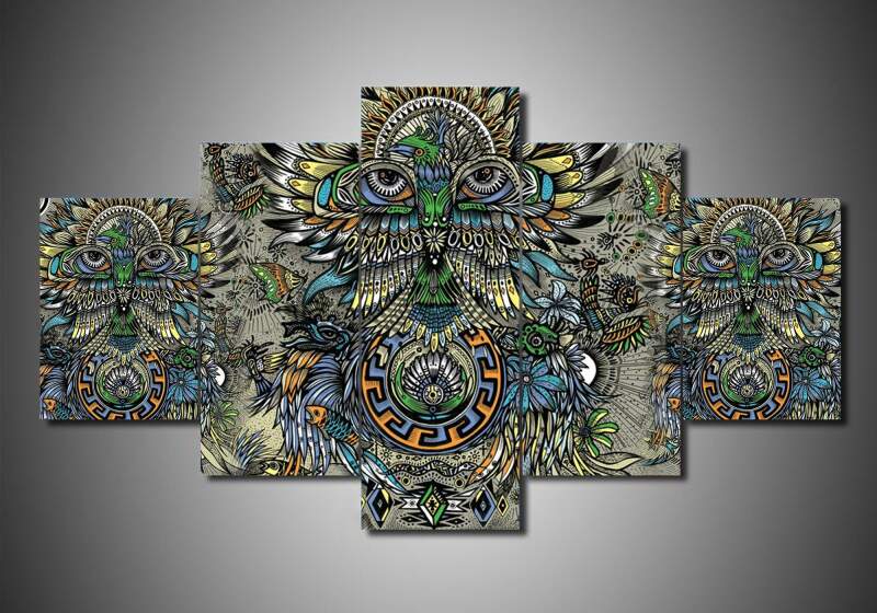Santana - Abstract 5 Panel Canvas Art Wall Decor Santana - Abstract 5 Panel Canvas Art Wall Decor